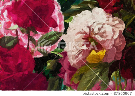Abstract beautiful oil painting rose flower 87860907