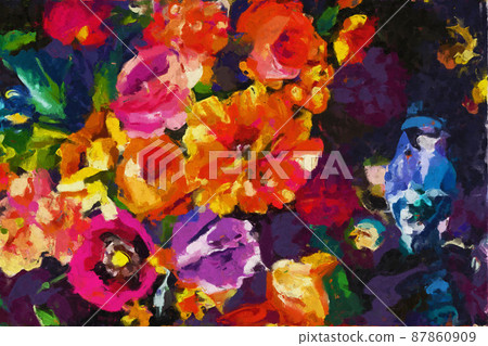 Abstract beautiful oil painting rose flower 87860909