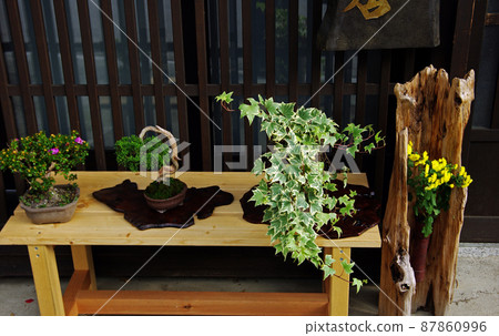 Stylish decoration of the storefront in Kisoji's post town Stylish decoration of the storefront in Kisoji's post town 87860996