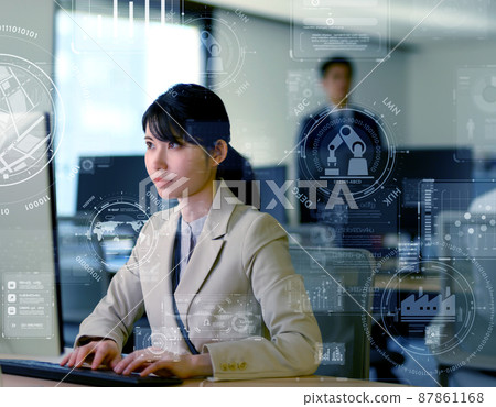 在辦公室工作的人 87861168