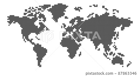 World map pixel art 87863346