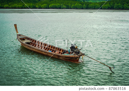 landscape sky with Small Fishing Boats in Thailand landscape sky with Small Fishing Boats in Thailand 87863516