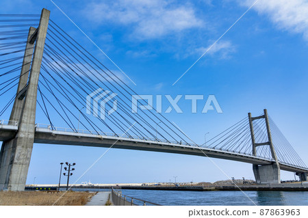 Blue Sky and Matsukawaura Ohashi, Soma City, Fukushima Prefecture 87863963