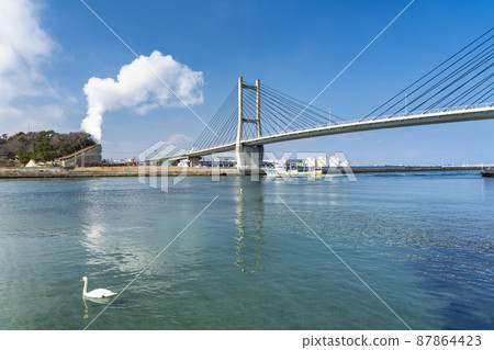 福島縣相馬市藍天和松川浦大橋 87864423