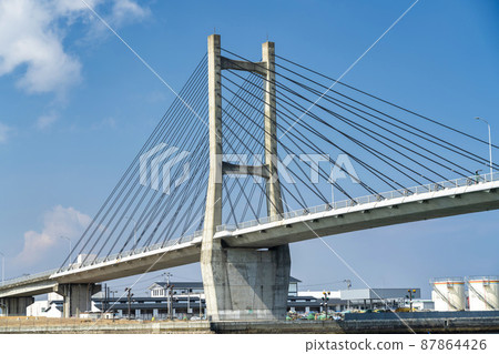 Blue Sky and Matsukawaura Ohashi, Soma City, Fukushima Prefecture 87864426