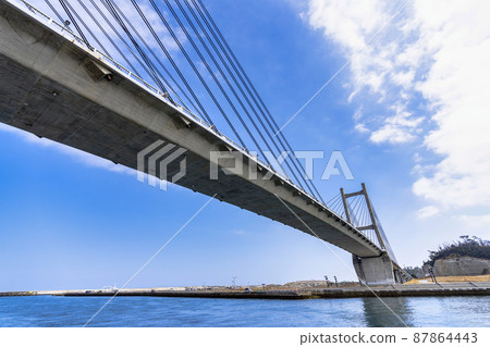Blue Sky and Matsukawaura Ohashi, Soma City, Fukushima Prefecture 87864443