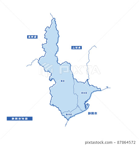 靜岡市地圖簡單的淺藍色自治市 87864572