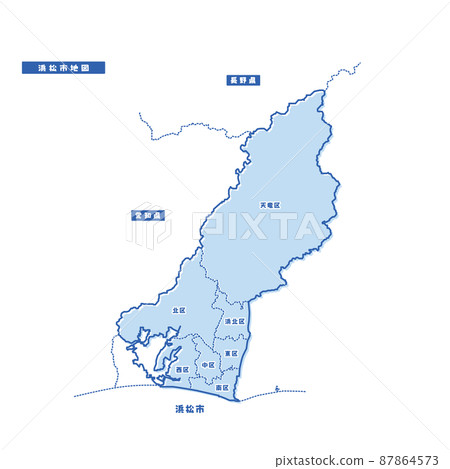 Hamamatsu City Map Simple Light Blue Municipality 87864573