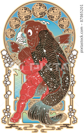 Ukiyo-e Kintaro and Koi Part 2 Japanese-style Gothic version Ukiyo-e Kintaro and Koi Part 2 Japanese-style Gothic version 87865201