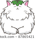 Persian cat with Kashiwamochi leaves on his head 87865421