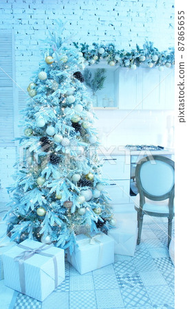 Christmas tree with gifts, merry Christmas, New Year Christmas tree with gifts, merry Christmas, New Year 87865655
