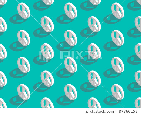Peace icon 3d isometric seamless pattern, Pray and Stop war concept design poster and social banner post horizontal illustration isolated on green background with space, vector eps 10 Peace icon 3d isometric seamless pattern, Pray and Stop war concept design poster and social banner post horizontal illustration isolated on green background with space, vector eps 10 87866155