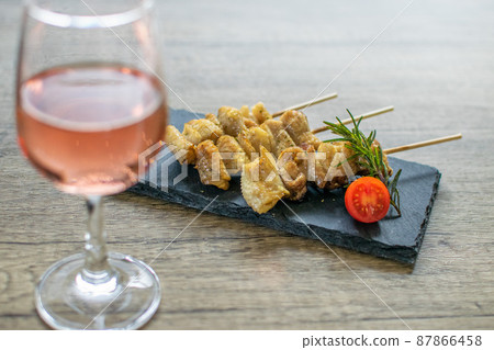 Yakitori skewer chicken skin Yakitori skewer chicken skin 87866458