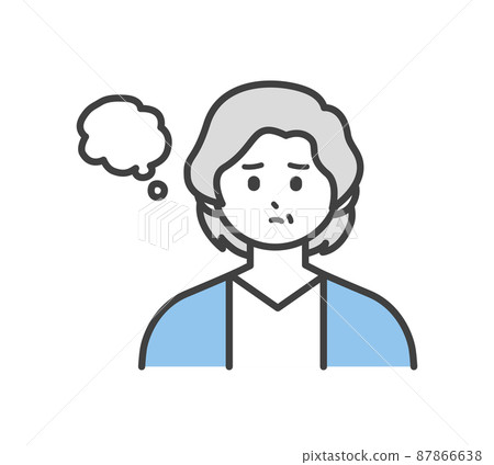 老年婦女面部表情和手勢的插圖素材 老年婦女面部表情和手勢的插圖素材 87866638