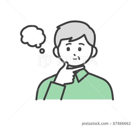 老年人面部表情和手勢的插圖素材 87866662