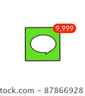 Message app with lots of notifications 87866928