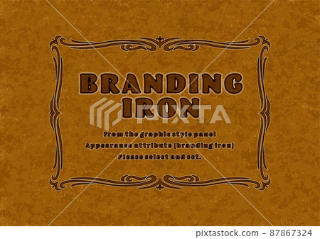 Leather texture and branding iron graphic style 87867324