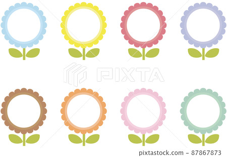 Retro and cute flower frame material set Retro and cute flower frame material set 87867873