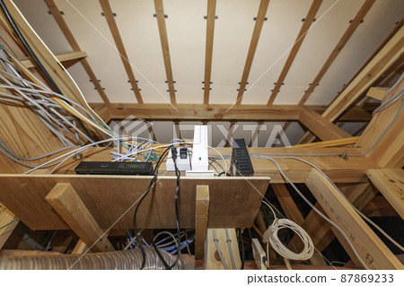 The attic of the bathroom as a server room 87869233