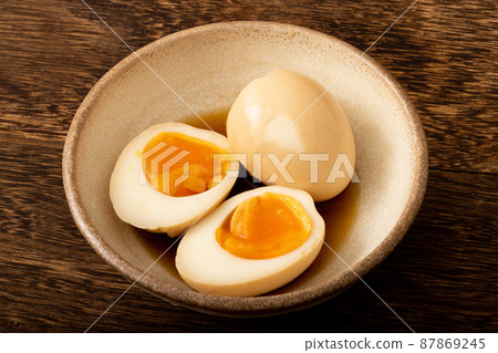 Boiled egg seasoned egg 87869245