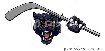 Panther Ice Hockey Player Animal Sports Mascot Panther Ice Hockey Player Animal Sports Mascot 87869845