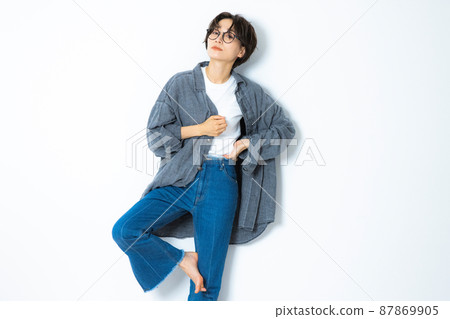 Denim women short hair Denim women short hair 87869905