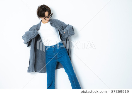 Denim women short hair 87869919