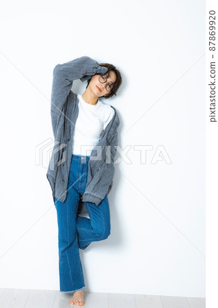 Denim women short hair 87869920