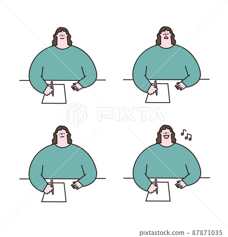 各種表情集供女性填寫form_outline可用 87871035