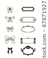 Ribbon frame decoration illustration set 87871927