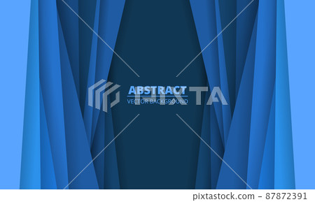 Blue abstract background with paper cut lines. Dark blue modern and elegant design illustration 87872391