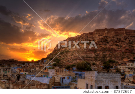 Blue City in India is the sunset in Jodhpur Blue City in India is the sunset in Jodhpur 87872697