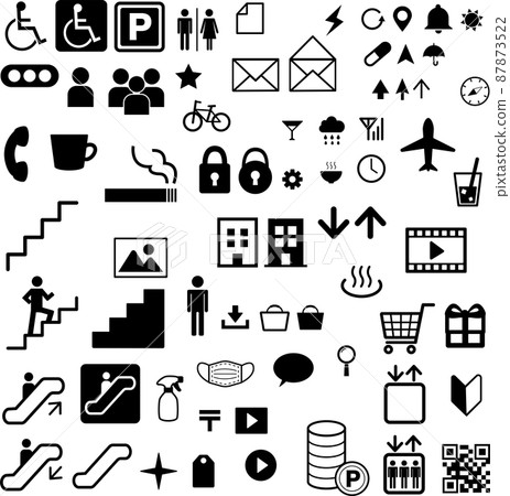 易於使用的簡單象形圖集 易於使用的簡單象形圖集 87873522