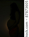 Pregnant woman silhouette 87873605