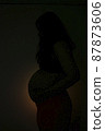 Pregnant woman silhouette 87873606