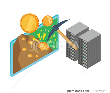 Image of cryptocurrency mining 87874032