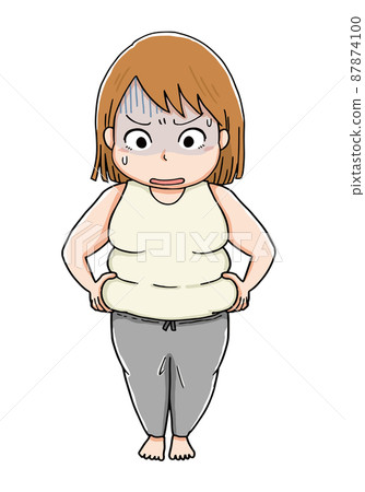 Fat and shocked woman 87874100