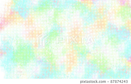 Colorful grunge material 04 (polka dot pattern) that looks like it was painted with paint 87874243