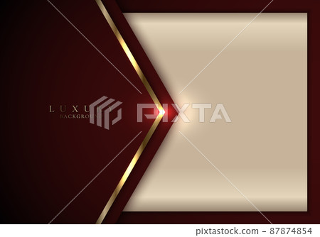 Abstract elegant modern template design 3D red and gold arrow with lighting on golden background luxury style 87874854