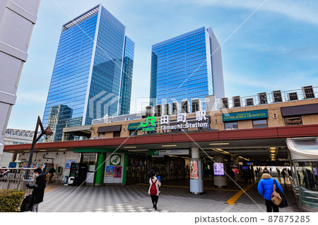 Tokyo Minato-ku JR Tamachi Station Mita Exit (West Exit) Cityscape 87875285
