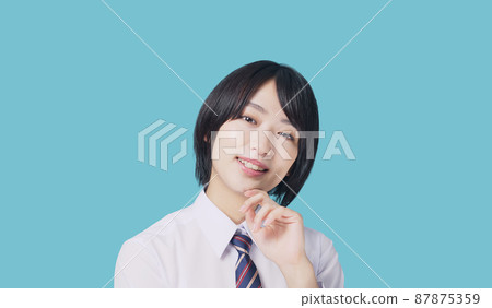 Smiley female high school girl 87875359