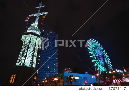 Illuminations of Kobe Harborland Ferris Wheel and Former Kobe Port Signal Station 87875447
