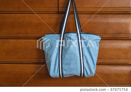 Dungaree fabric tote bag 87875758