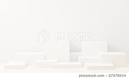 3d render abstract display podium platform for product presentation and advertising. Minimal scene backdrop with clean design. Vacant pedestal for mock up. Empty stage with pastel color for cosmetic. 3d render abstract display podium platform for product presentation and advertising. Minimal scene backdrop with clean design. Vacant pedestal for mock up. Empty stage with pastel color for cosmetic. 87876634