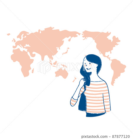 Traveling women and world map 87877120