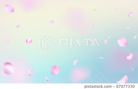 櫻花在天空中舞動的背景 87877330