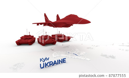 3d stylized schemitic map of Kyiv Kiev capital cyty of Ukraine surrounded with russian tanks and planes 3d stylized schemitic map of Kyiv Kiev capital cyty of Ukraine surrounded with russian tanks and planes 87877555