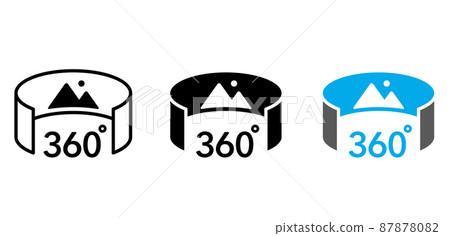 360 degree panoramic virtual reality icon 87878082
