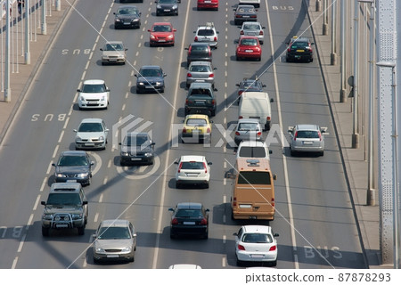 Traffic on road bridge Traffic on road bridge 87878293