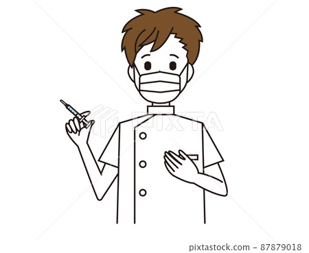 一名男護士,一名醫務工作者的插圖 一名男護士,一名醫務工作者的插圖 87879018